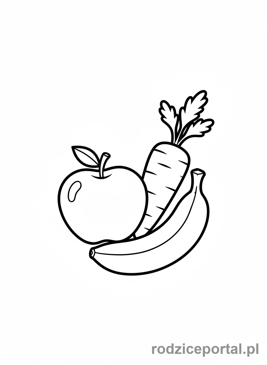 Kolorowanka Dla Przedszkolaków Edukacyjne - Warzywa i owoce do nauki nazw