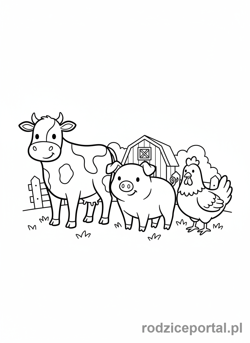 Kolorowanka Dla Przedszkolaków Edukacyjne - Zwierzęta na farmie do nauki