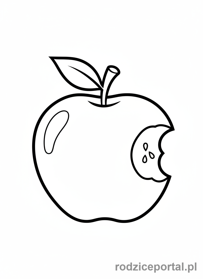 Kolorowanka Dla Przedszkolaków - Smaczne jabłko