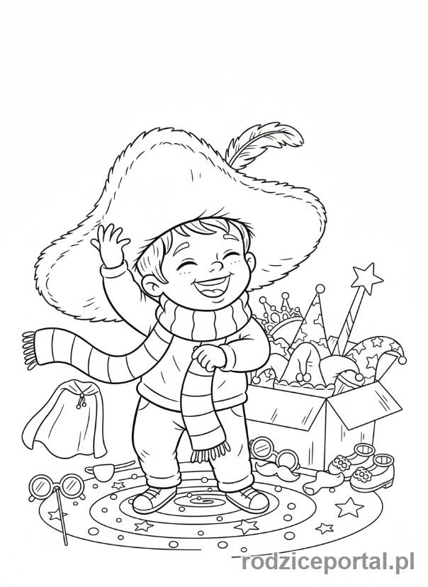Kolorowanka Do Pracy Z Dzieckiem - Dziecko przebierające się