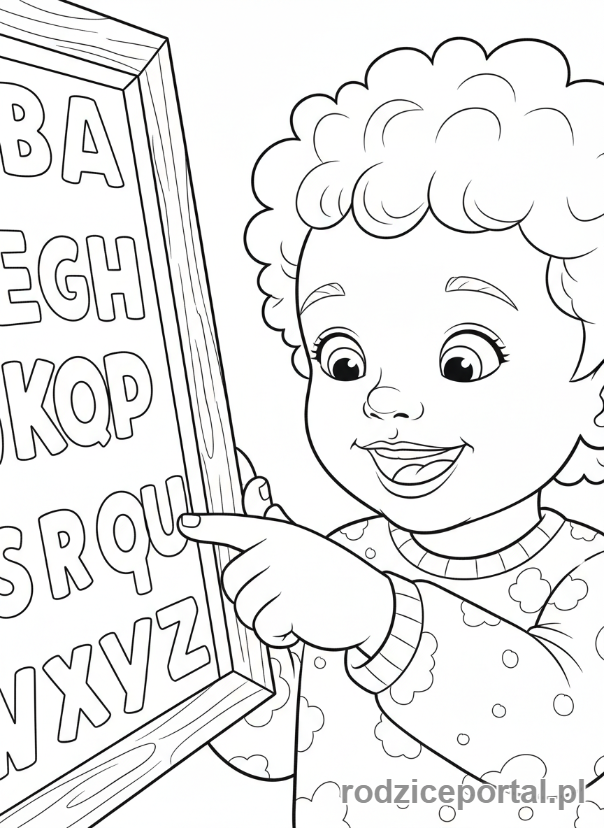 Kolorowanka Do Pracy Z Dzieckiem - Dziecko uczące się liter