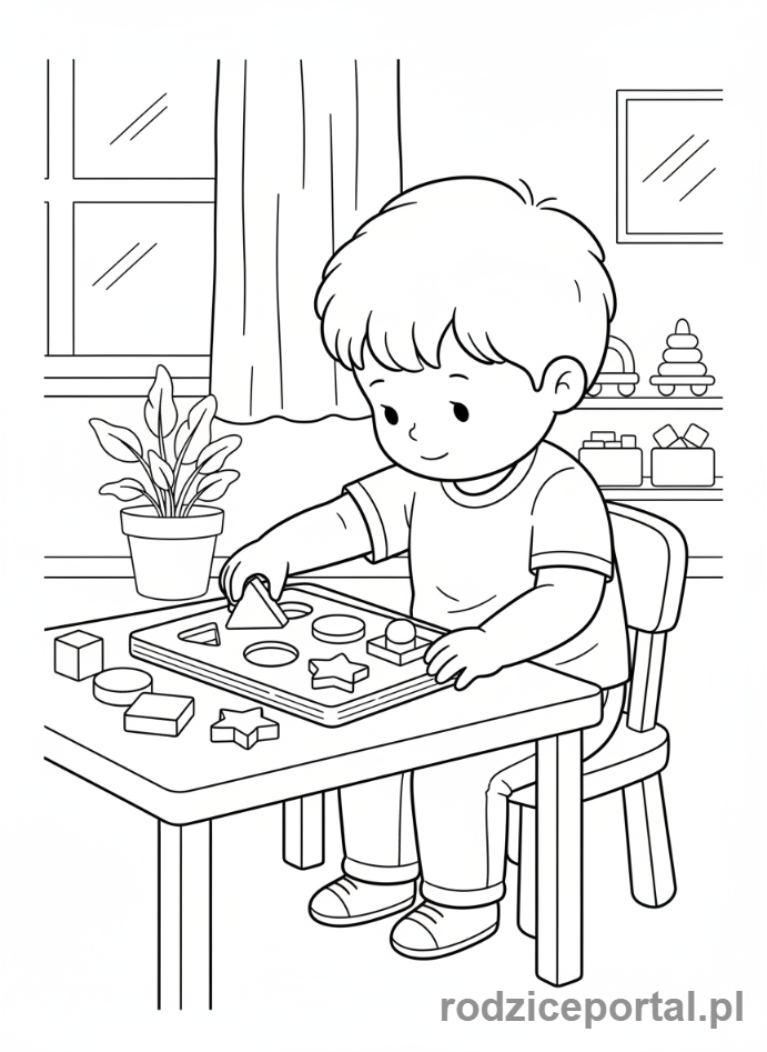 Kolorowanka Do Terapii Pedagogicznej - Dopasowanie kształtów