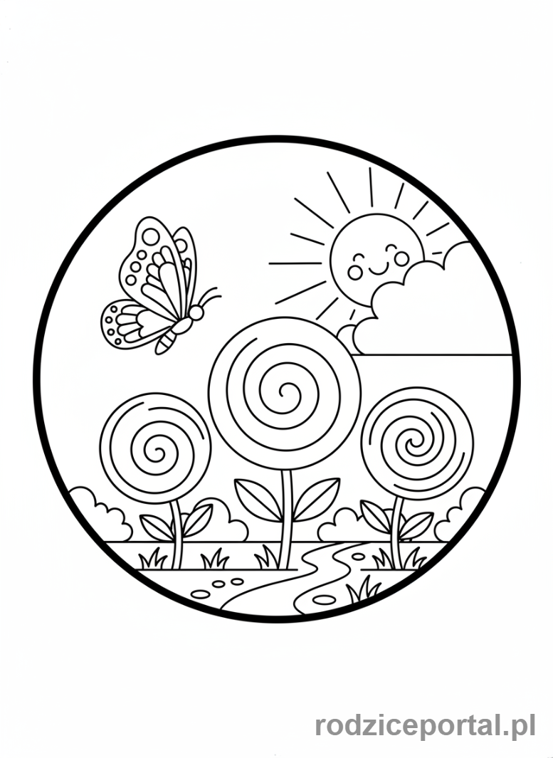 Kolorowanka Do Terapii Pedagogicznej - Ogród z kwiatami