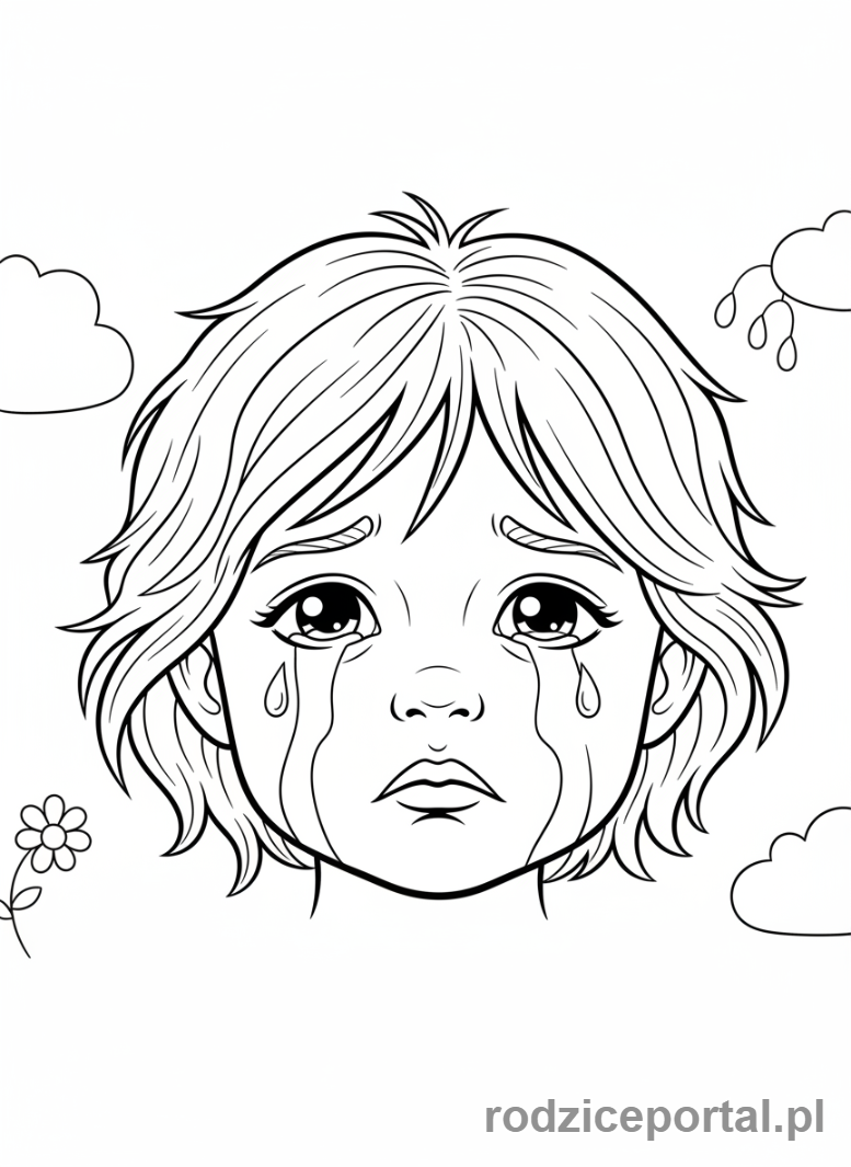 Kolorowanka Do Terapii Pedagogicznej - Smutne dziecko