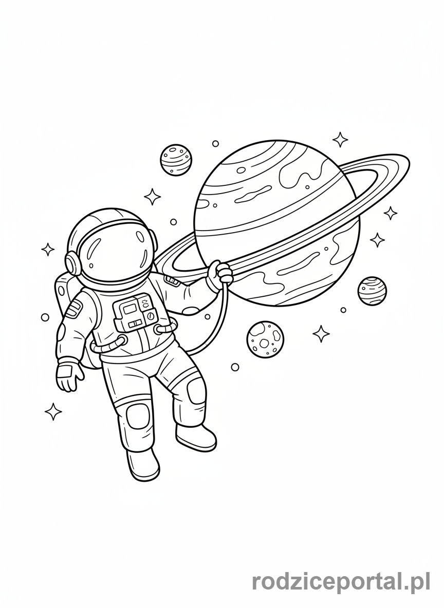 Kolorowanka Do Wydruku A4 - Astronauta w kosmosie