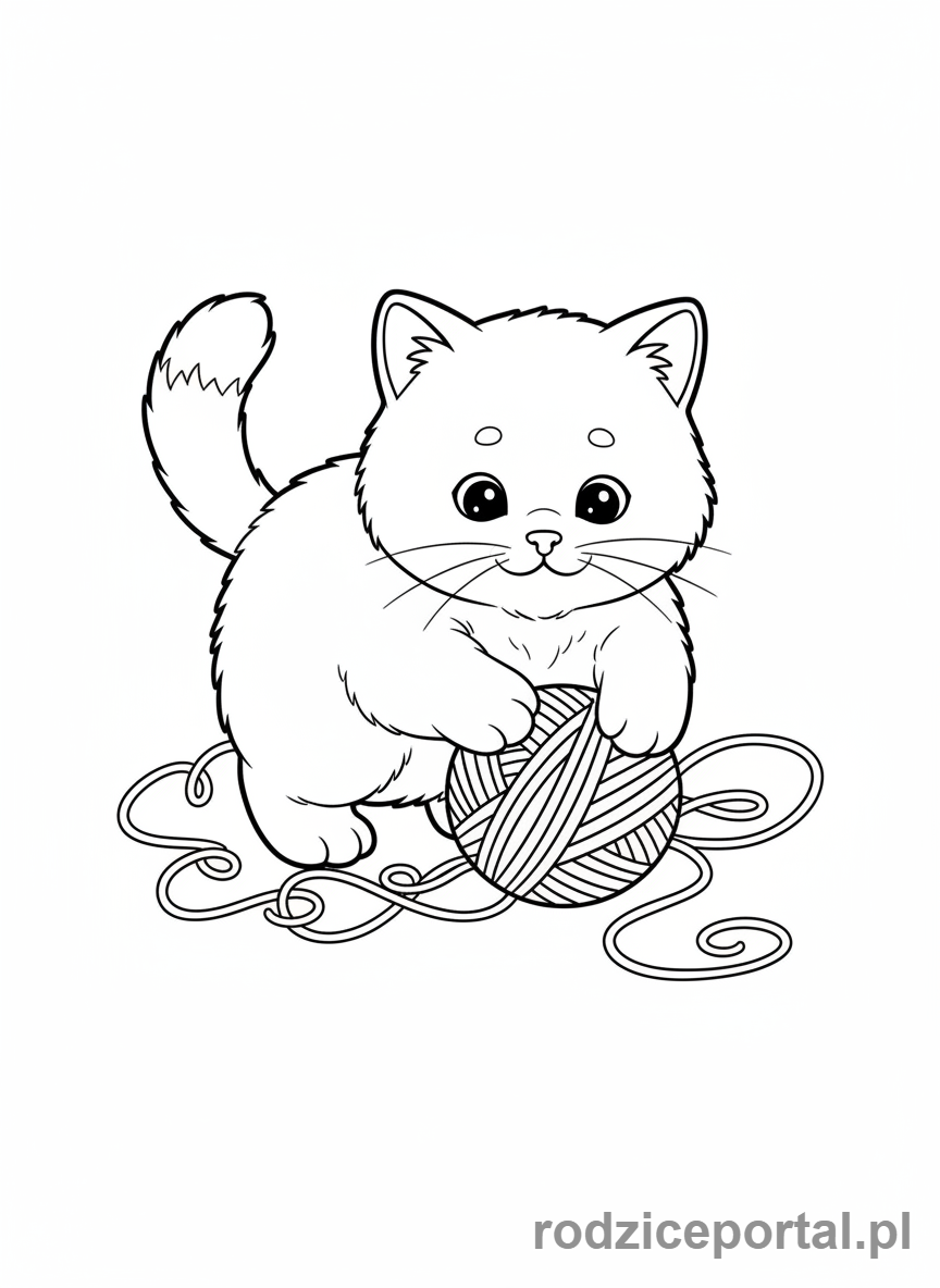 Kolorowanka Do Wydruku A4 - Kot bawiący się