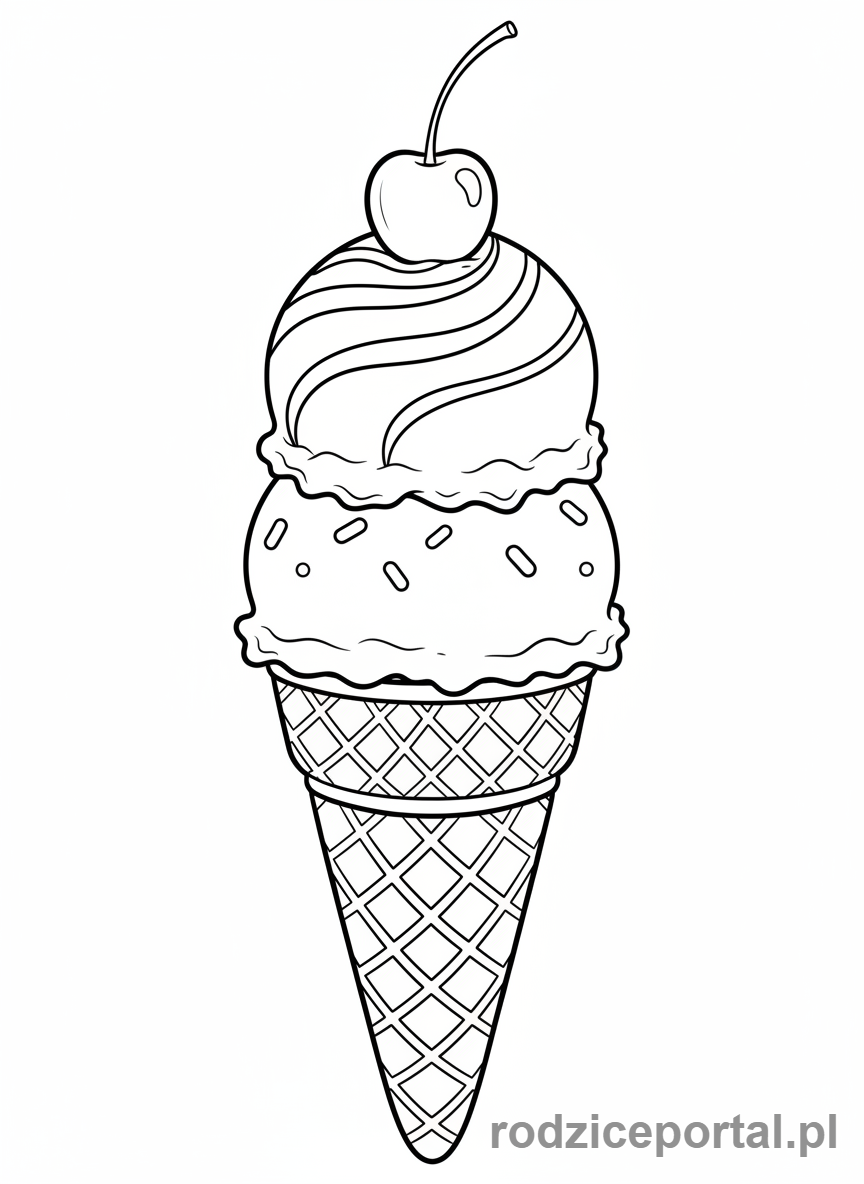 Kolorowanka Do Wydruku A4 - Rogaliki z lodami