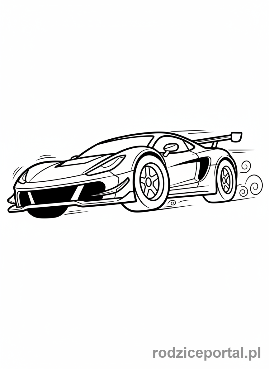 Kolorowanka Do Wydruku A4 - Samochód wyścigowy