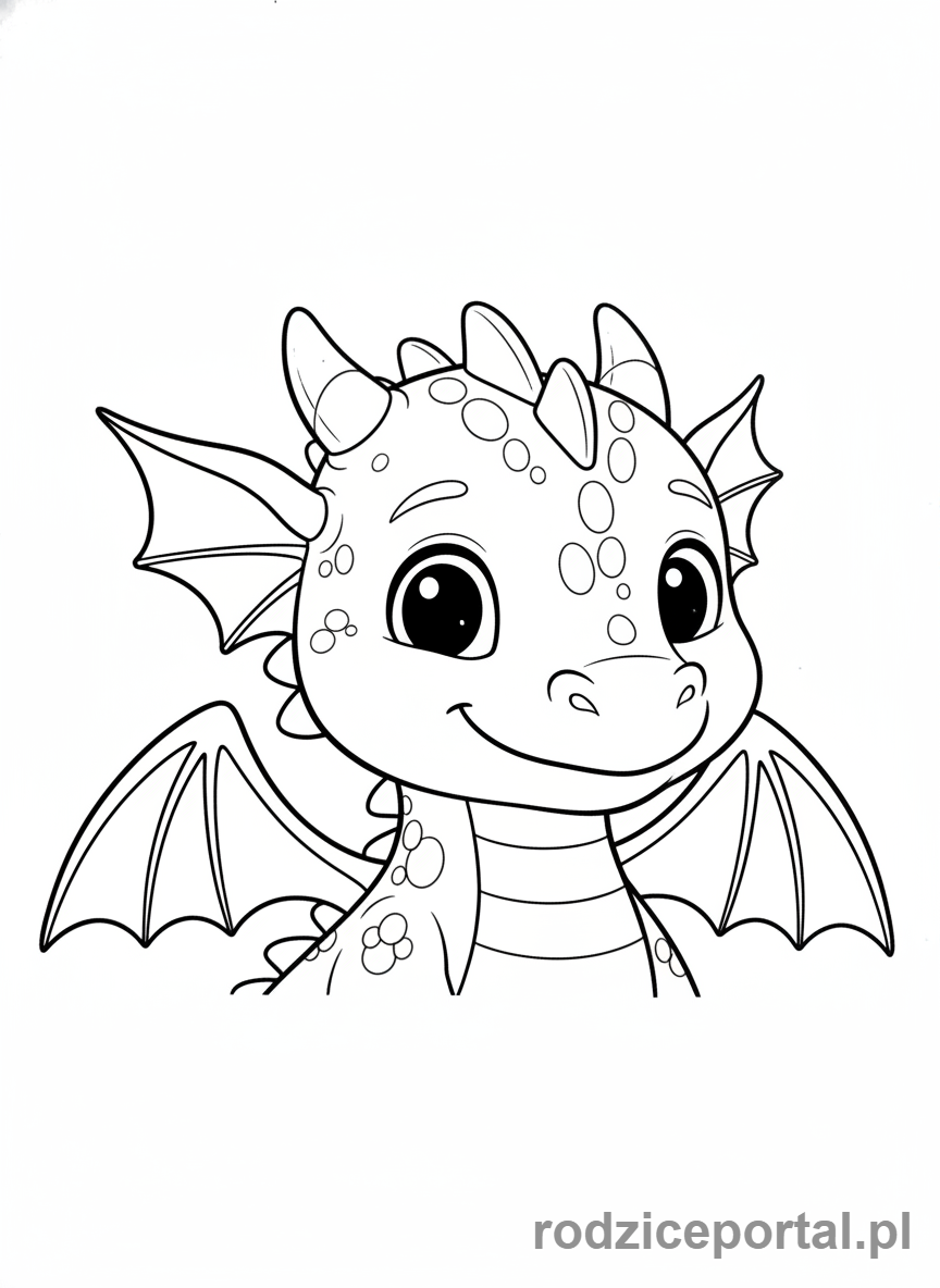 Kolorowanka Do Wydruku A4 - Smok pisklę