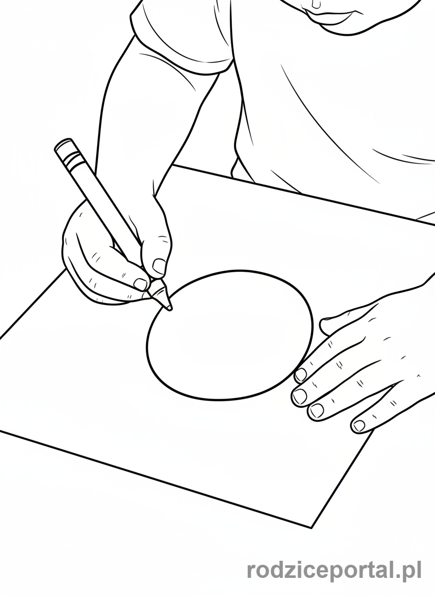 Kolorowanka Do Zajęć Dydaktycznych - Dziecko rysujące koło