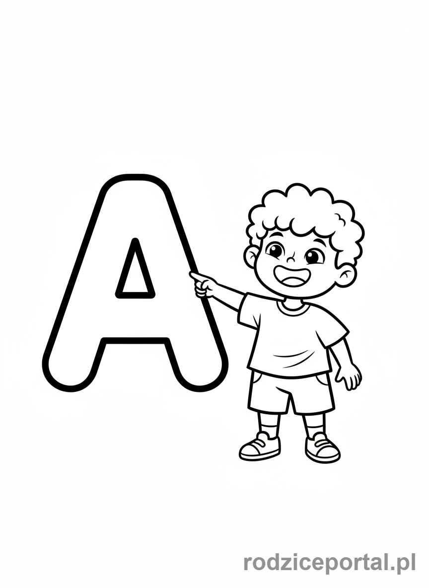 Kolorowanka Do Zajęć Dydaktycznych - Dziecko z literą A