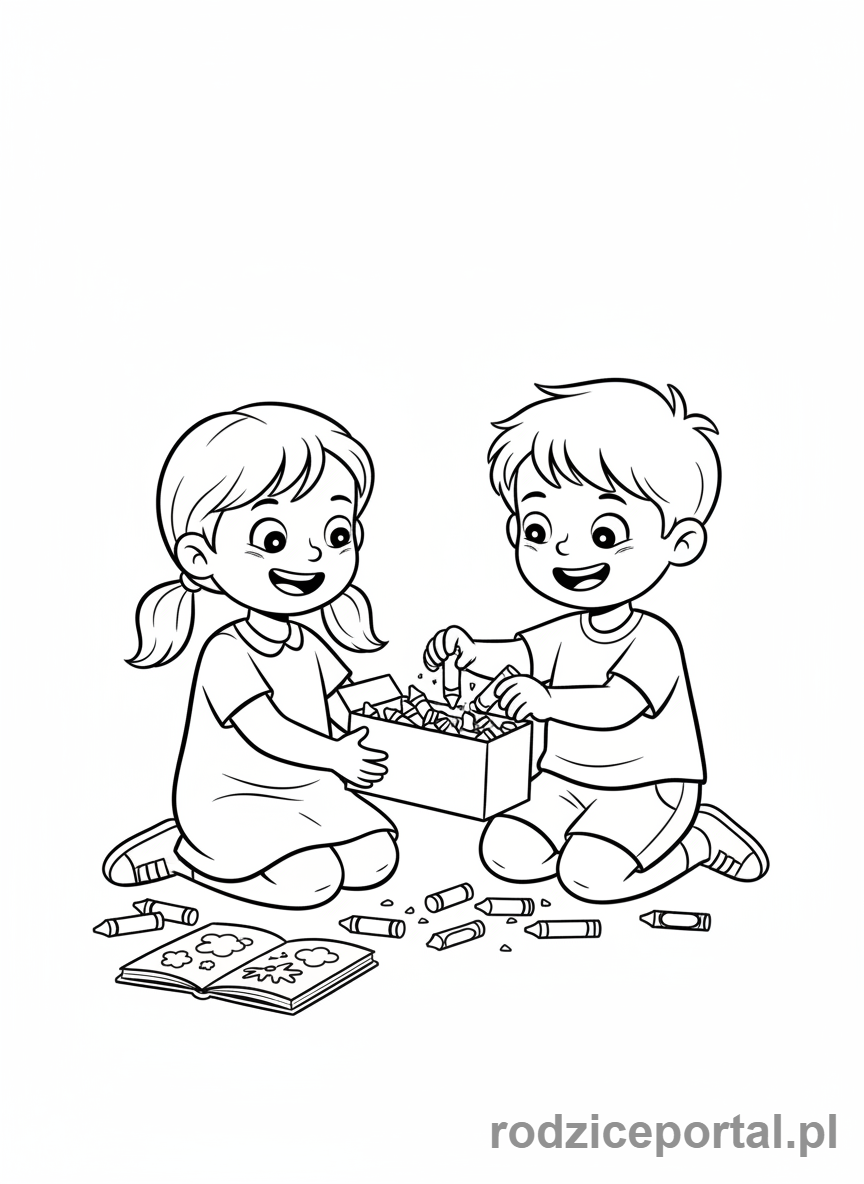 Kolorowanka Dobre Zachowanie - Dziewczynka pomaga koledze