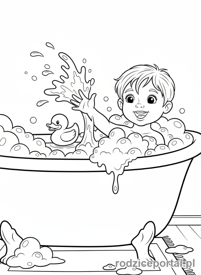 Kolorowanka Dom Rodzinny - Kąpiel dziecka