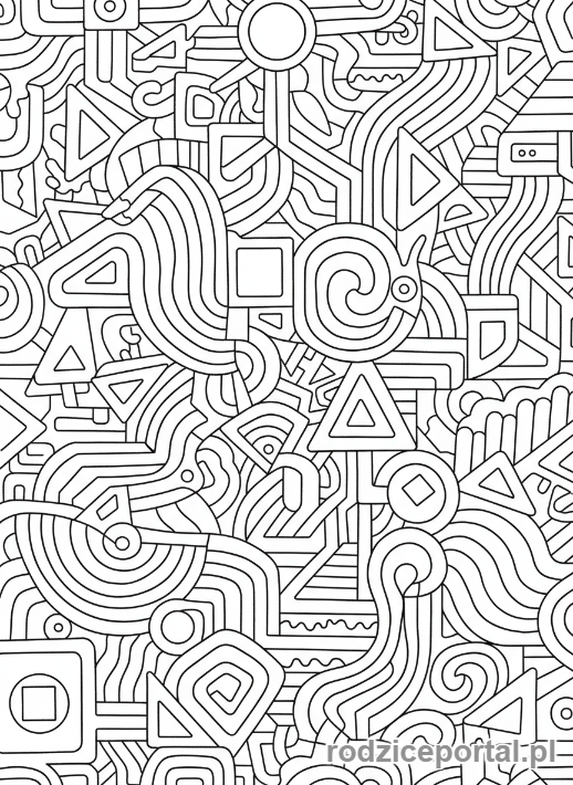 Kolorowanka Doodle - Geometryczne wzory