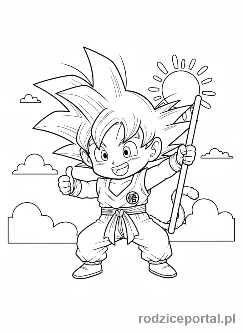 Kolorowanka Dragon Ball - Goku chibi