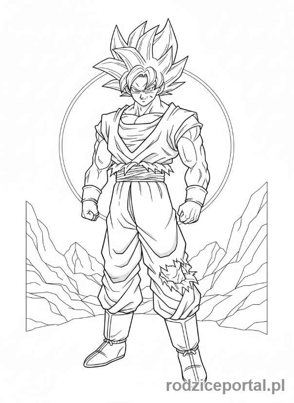 Kolorowanka Dragon Ball - Goku Super Saiyan