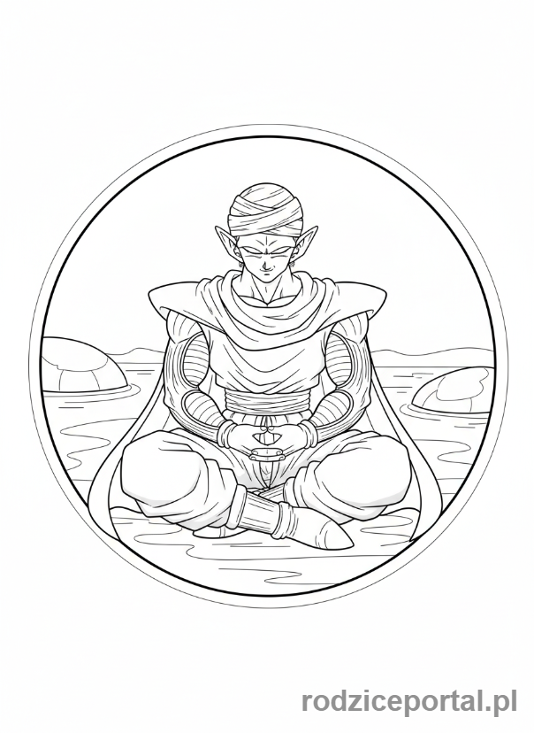 Kolorowanka Dragon Ball - Piccolo medytuje