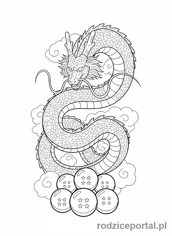 Kolorowanka Dragon Ball - Shenron przywołany