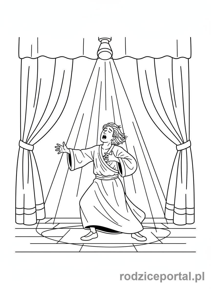 Kolorowanka Drama - Aktor na scenie