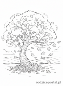 Kolorowanka Drzewo - Jesienne drzewo