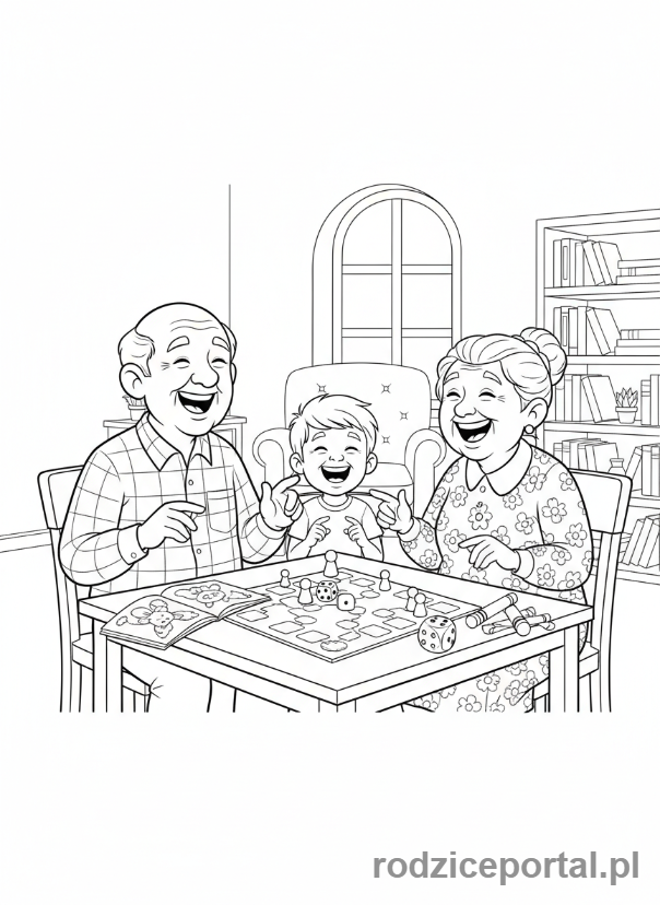 Kolorowanka Dziadkowie - Dziadkowie grają