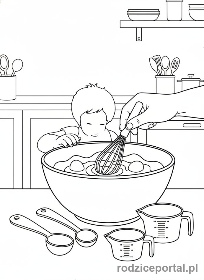 Kolorowanka Edukacja Domowa - Nauka gotowania