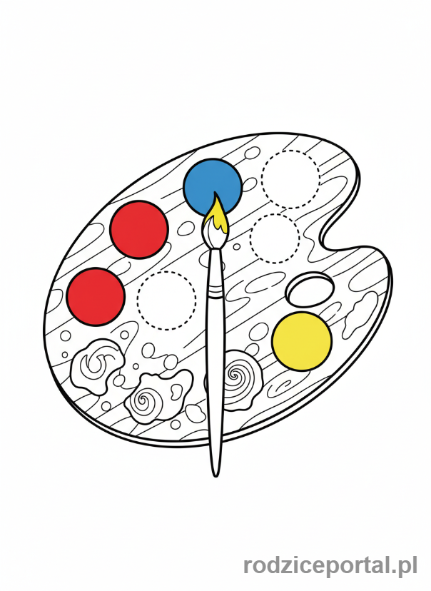 Kolorowanka Edukacja Wizualna - Paleta_barw_i_pedzel