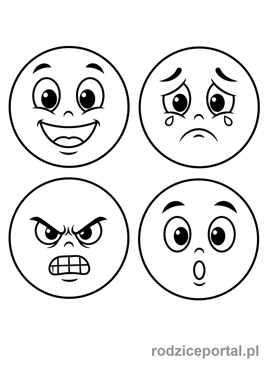 Kolorowanka Edukacyjne - Buzie wyraza emocje
