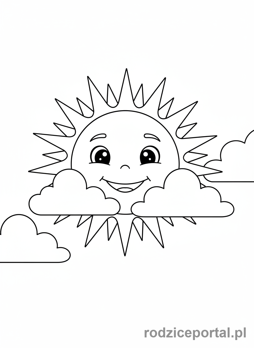 Kolorowanka Edukacyjne Pdf - Uśmiechnięte słońce