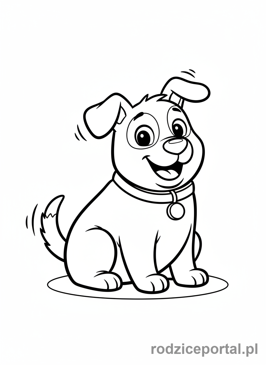 Kolorowanka Edukacyjne Pdf - Uśmiechnięty piesek