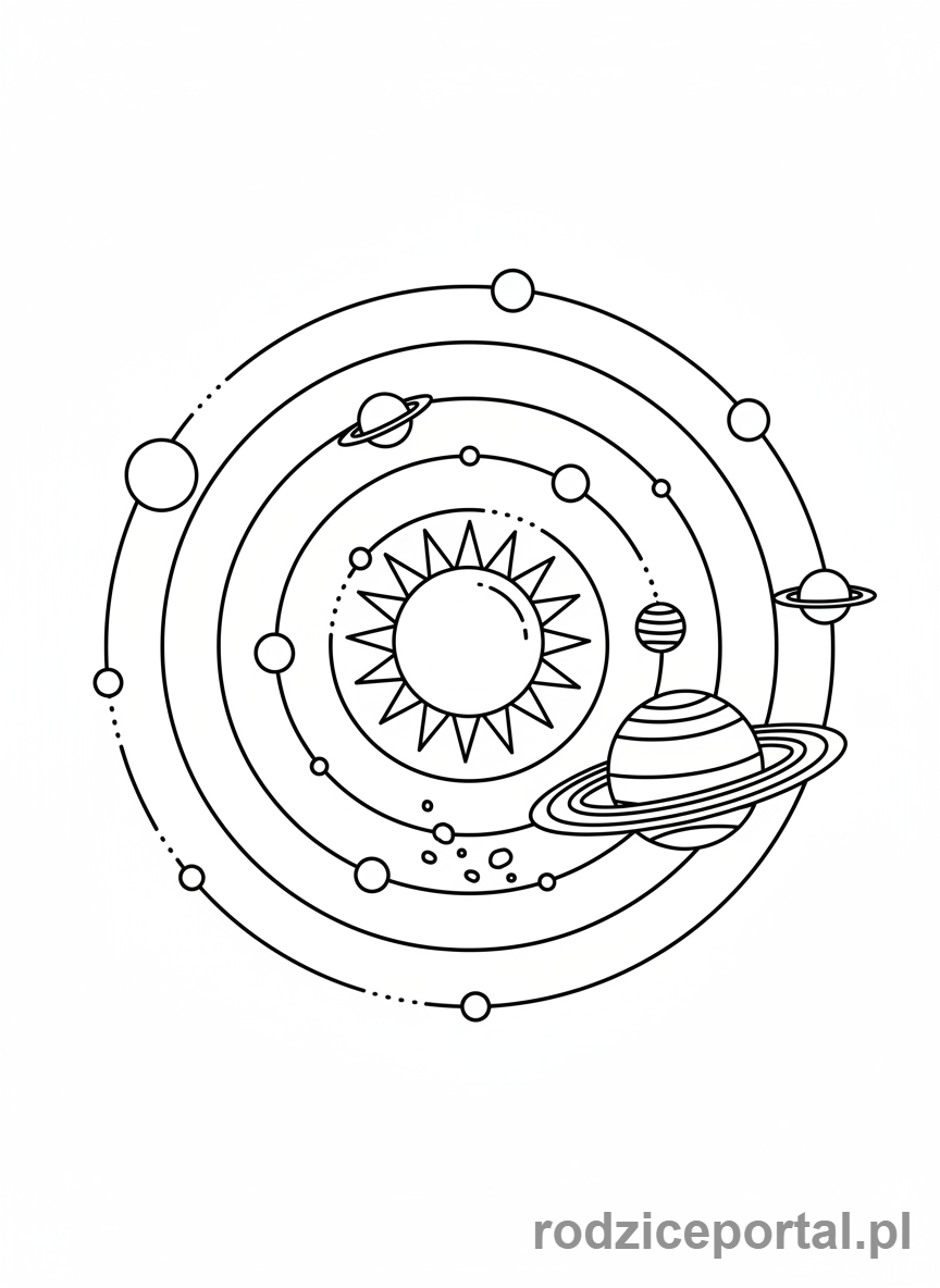 Kolorowanka Edukacyjne - Planety krazace wokol slonca