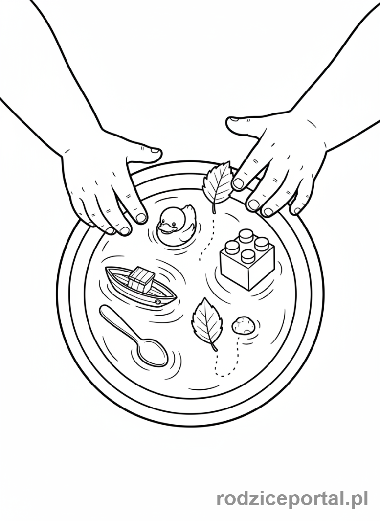 Kolorowanka Eksperymenty - Eksperyment pływa czy tonie