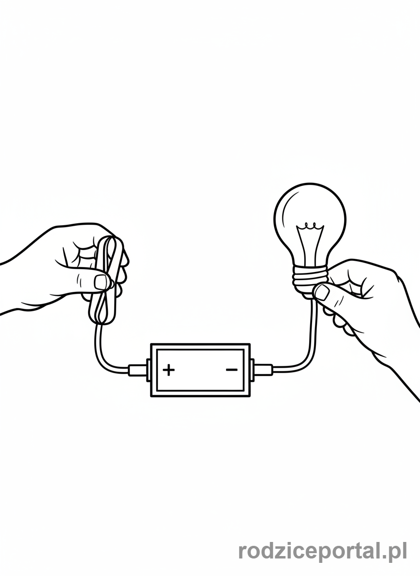 Kolorowanka Eksperymenty - Prosty obwód elektryczny