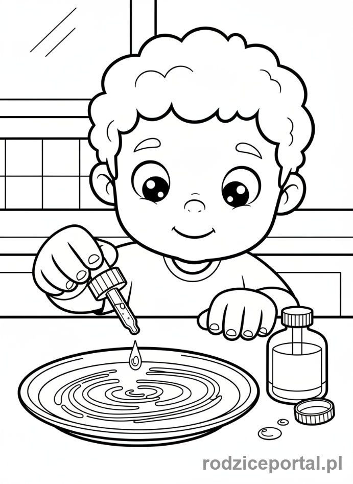 Kolorowanka Eksperymenty - Tęczowe mleko