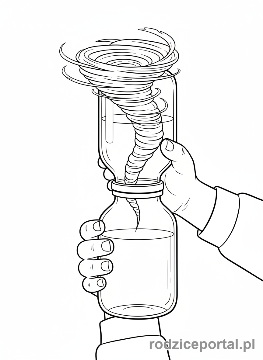 Kolorowanka Eksperymenty - Tornado w butelce