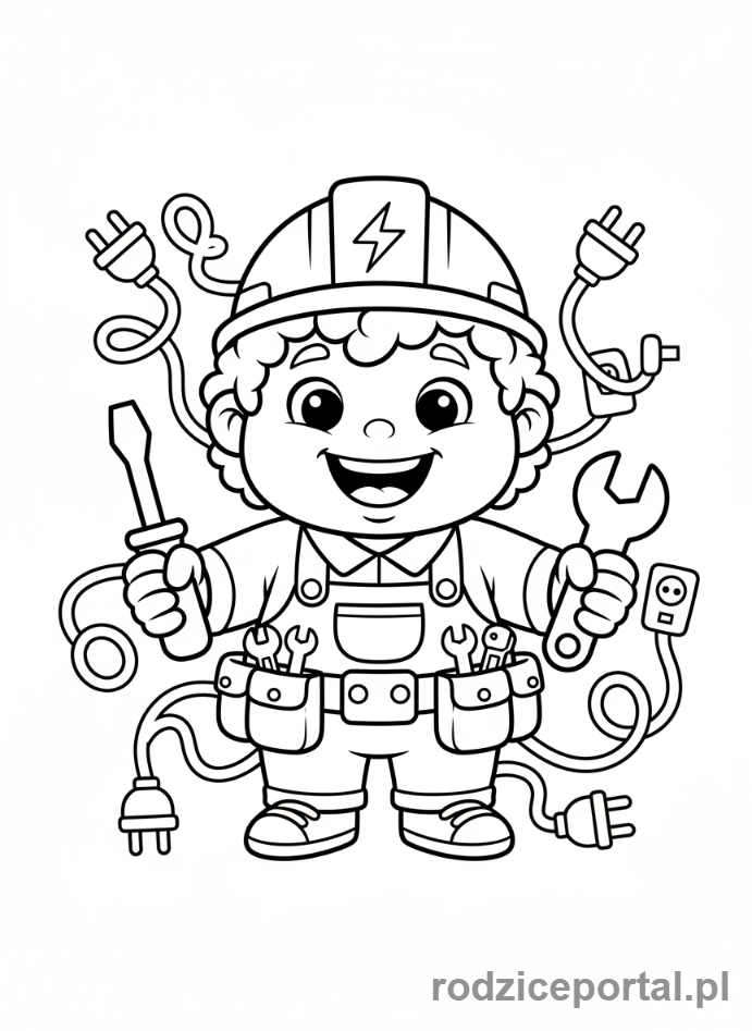 Kolorowanka Elektryk - Dziecko elektryk