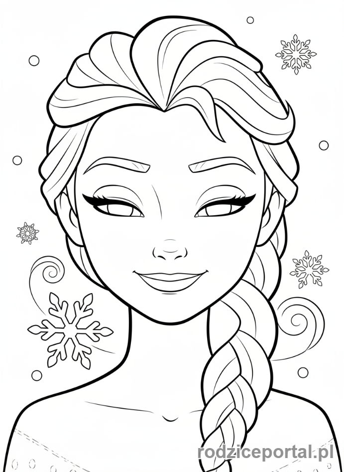 Kolorowanka Elsa - Elsa portret usmiechnieta