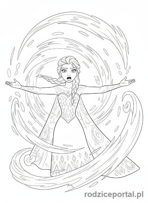 Kolorowanka Elsa - Elsa spiewajaca LetItGo