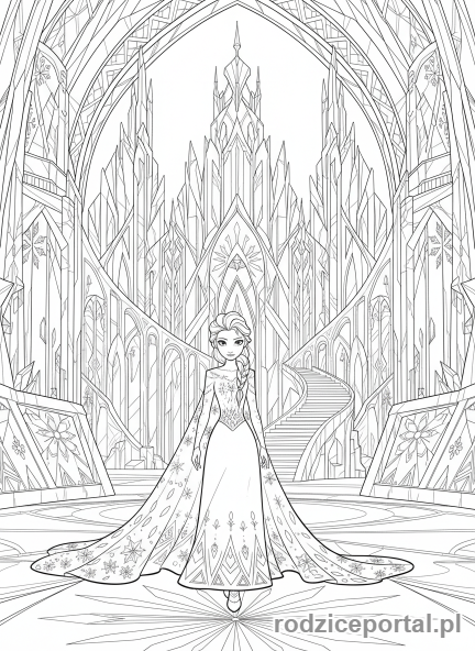 Kolorowanka Elsa - Elsa w lodowym palacu