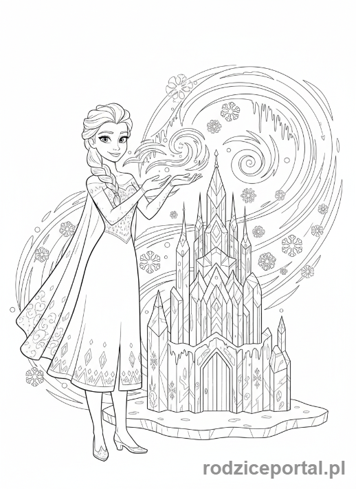 Kolorowanka Elsa - Elsa z krysztalowym zamkiem