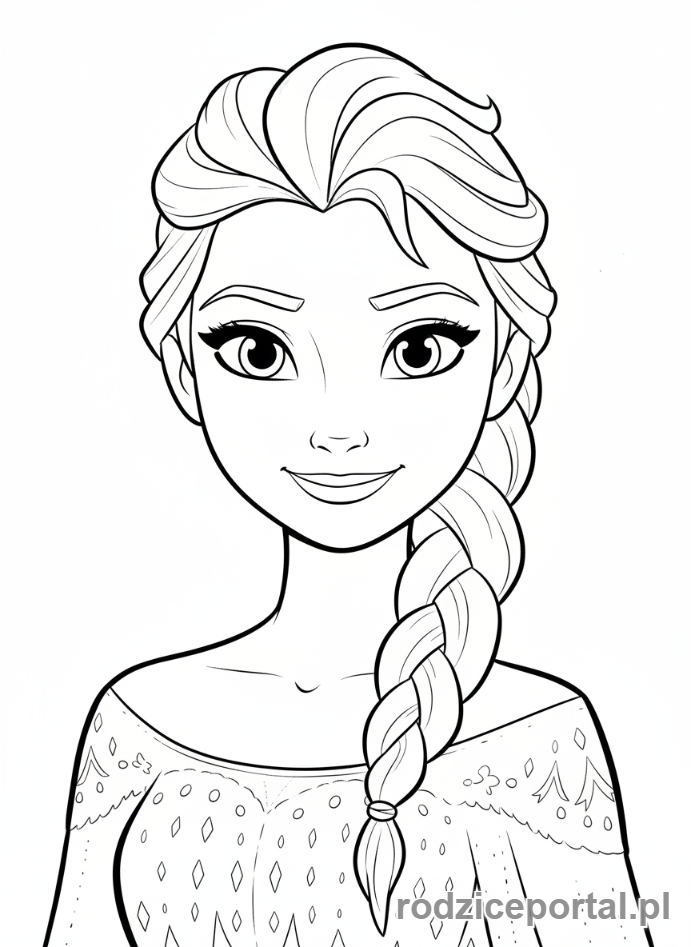 Kolorowanka Elsa - Elsa z usmiechem