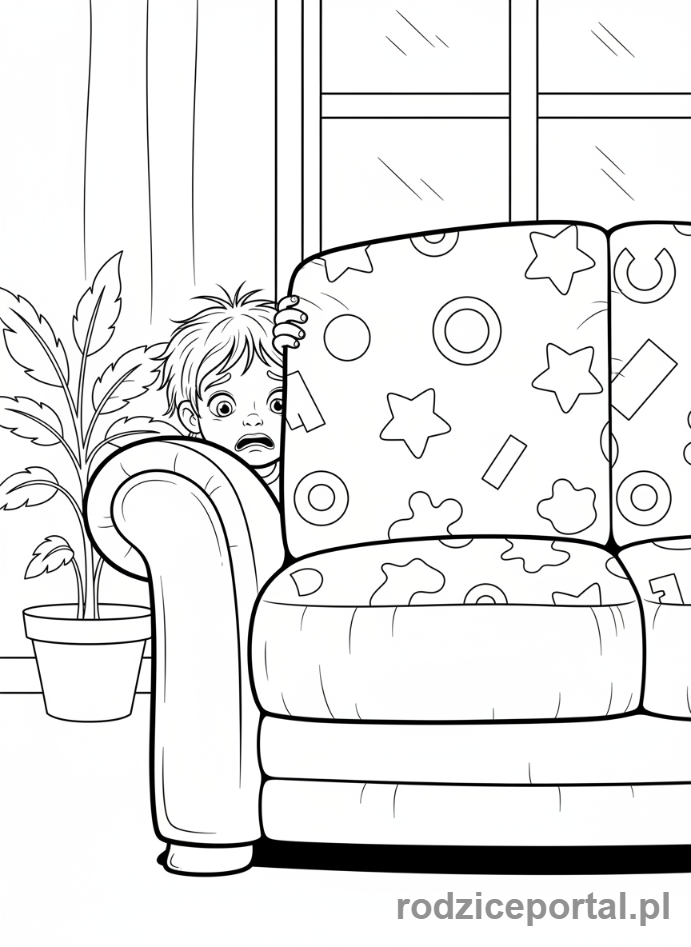 Kolorowanka Emocje Codzienne - Dziecko chowa się ze strachu