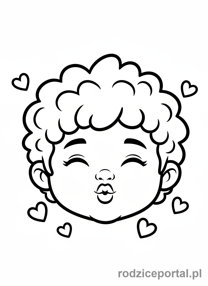 Kolorowanka Emocje Dla Dzieci - Dziecko dające buziaka