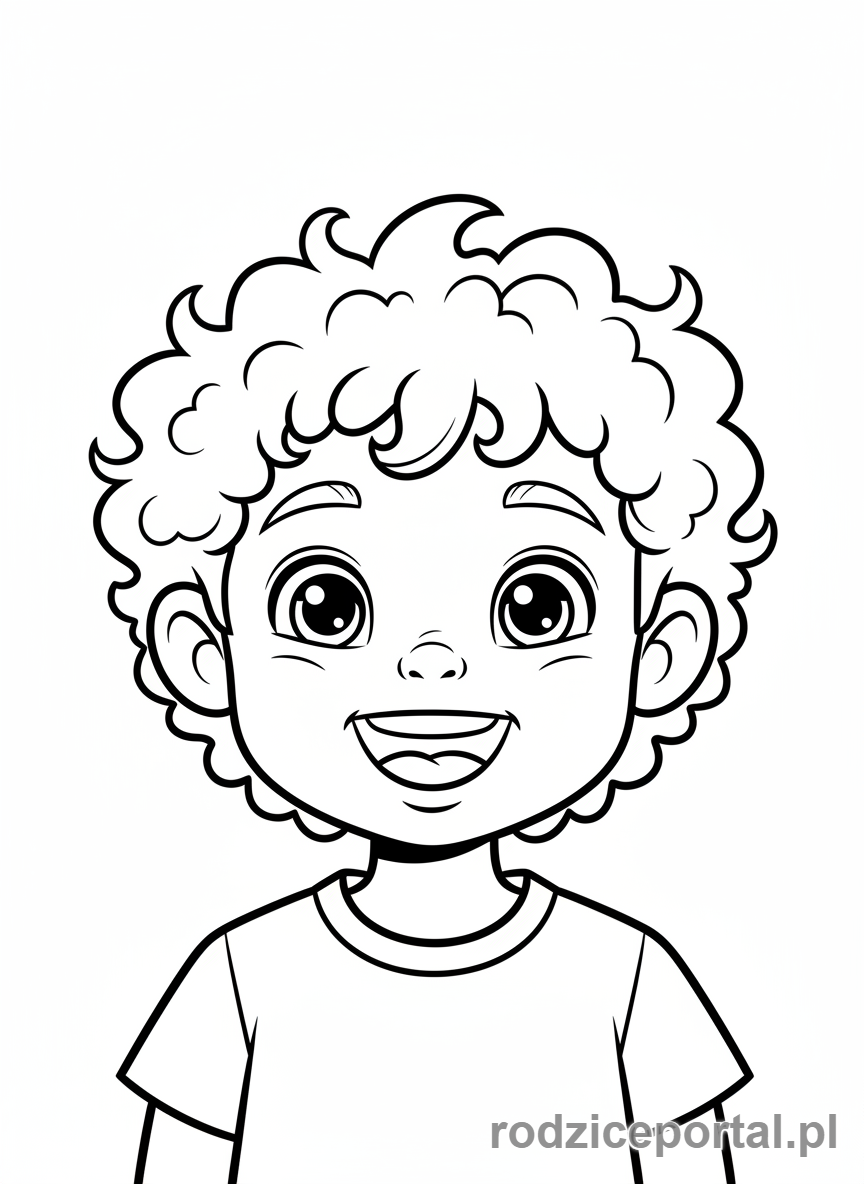 Kolorowanka Emocje Dla Dzieci - Uśmiechnięta buzia dziecka