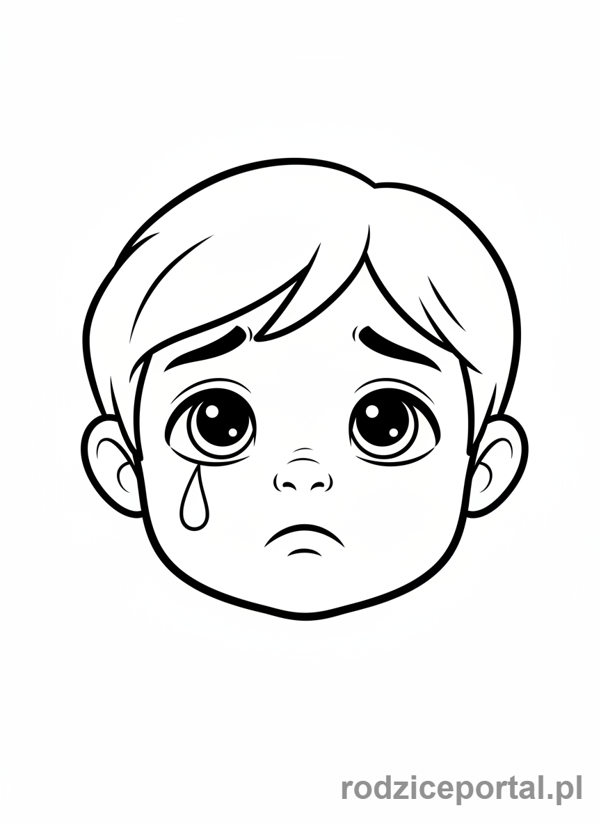 Kolorowanka Emocje Pdf - Smutne dziecko z łzą