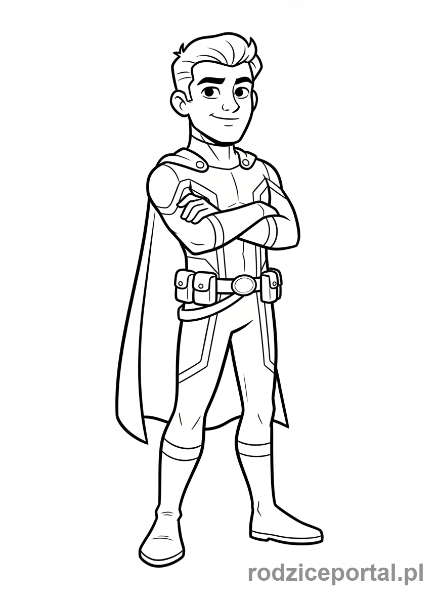 Kolorowanka Emocje Twarze - Pewna siebie postać