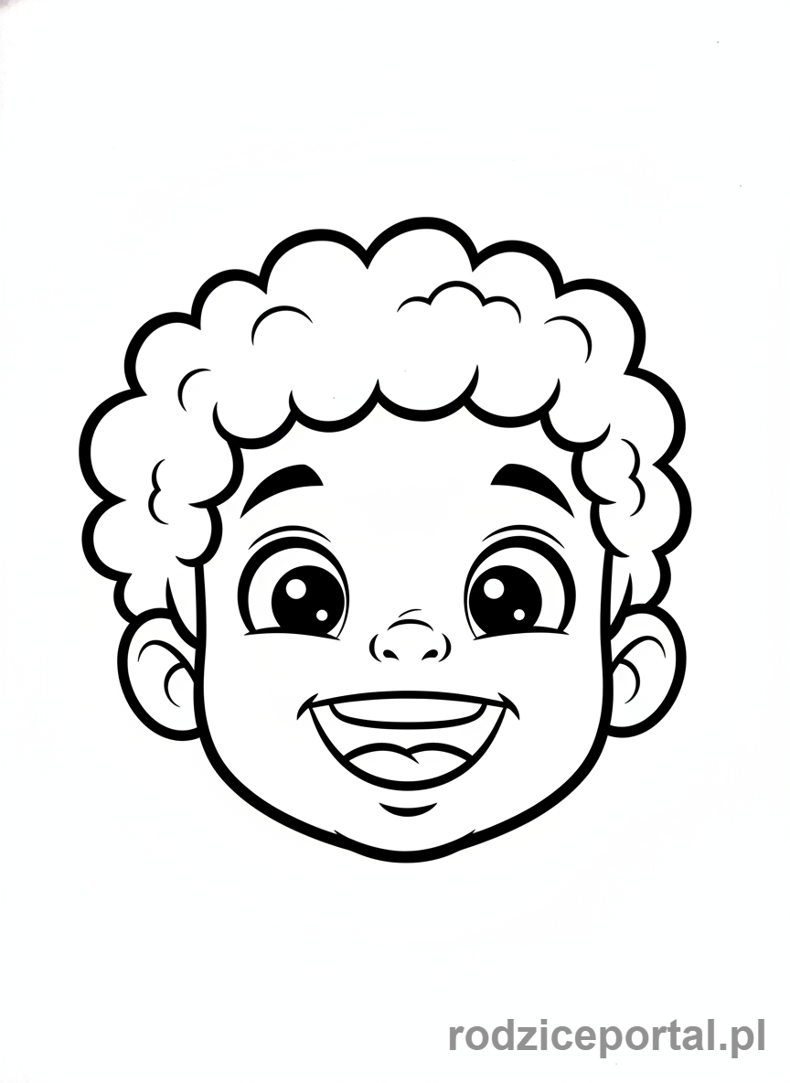 Kolorowanka Emocje Twarze - Radosna twarz dziecka
