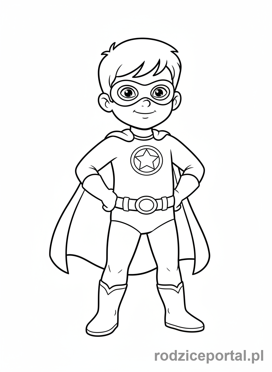 Kolorowanka Emocje Zerówka - Odważne dziecko superbohater
