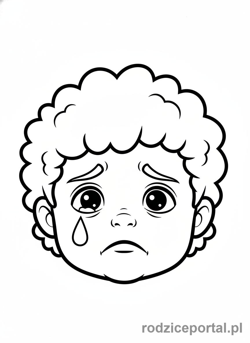 Kolorowanka Emocje Zerówka - Smutne dziecko z łzą