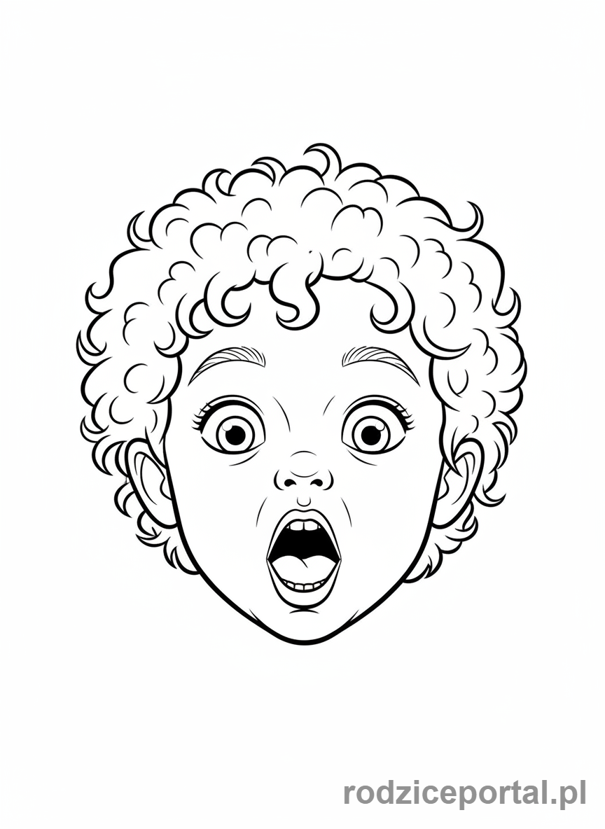 Kolorowanka Emocjonalne - Zaskoczona twarz dziecka